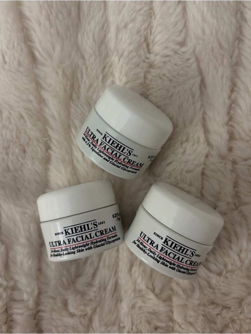 Kiehl's Ultra Facial Cream Hydrating Daily Use Squalane 0.25 fl oz Lot of 3